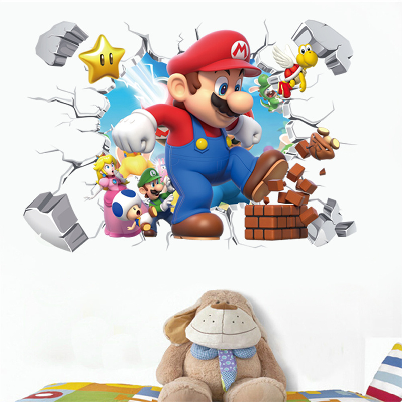Baby Nursery Wall Decals - 3D漫画アニメゲームキャラクターのウォールステッカー、子供部屋、リビング、幼稚園、ベビー保育園、DIYデコレーション用
