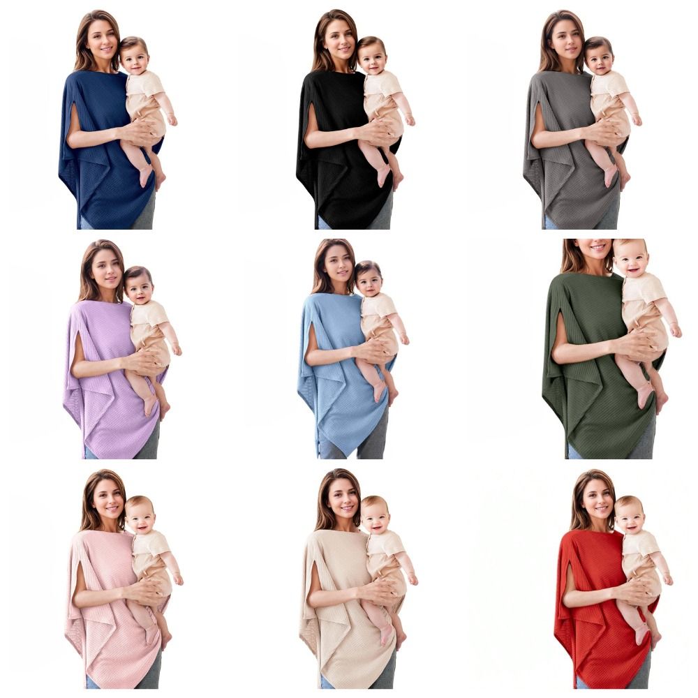 Nursing Cover Breastfeeding - 授乳用ソフトカバー 通気性のあるワッフルニット授乳ポンチョ 風よけ日よけ 授乳カバー ポンピング用