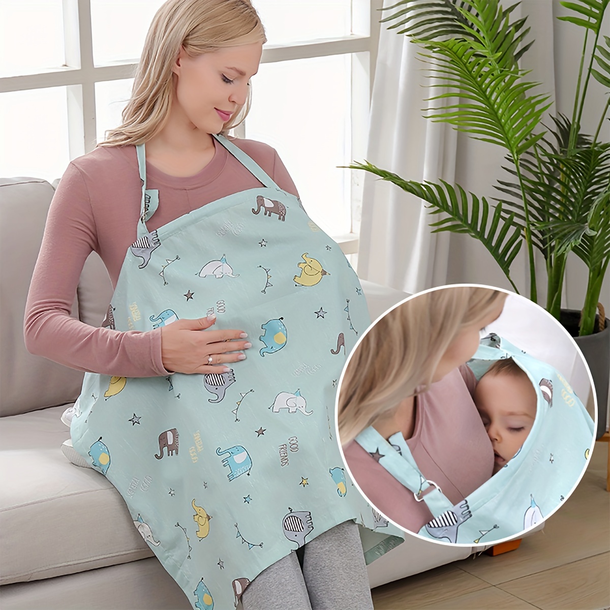 Nursing Cover Breastfeeding - マタニティ授乳カバースカーフ、ベビーカー、カーシートカバー、授乳用軽量&通気性授乳エプロン