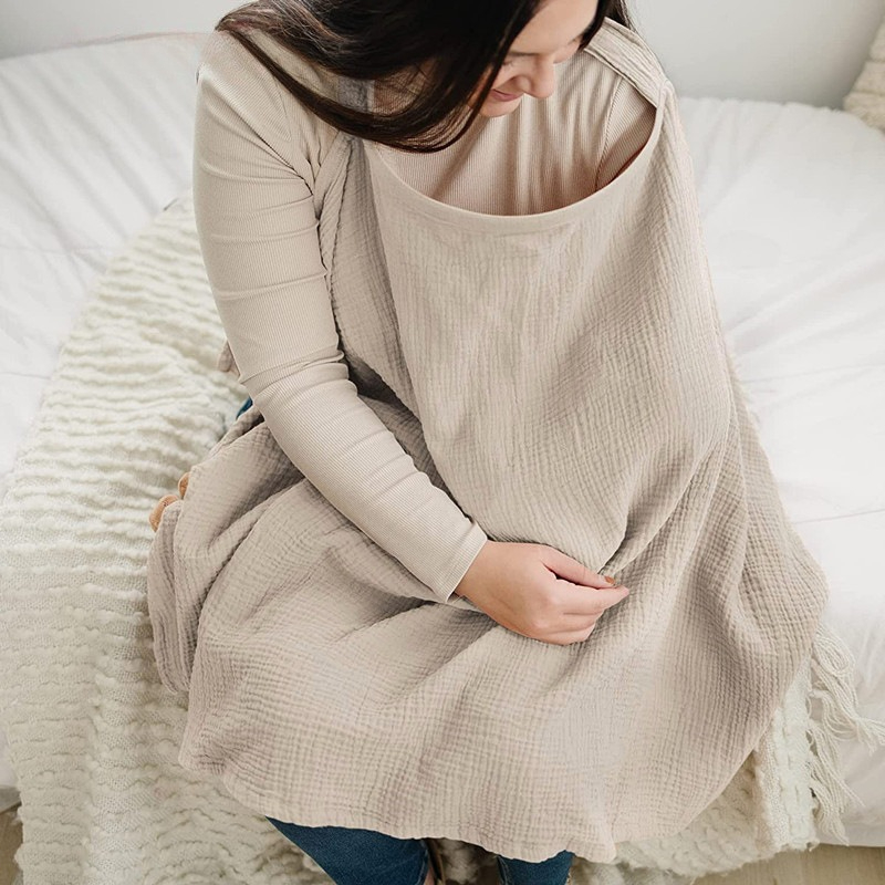 Nursing Cover Breastfeeding - 授乳用カバー 授乳用 軽量 通気性 コットンブレンド ショール