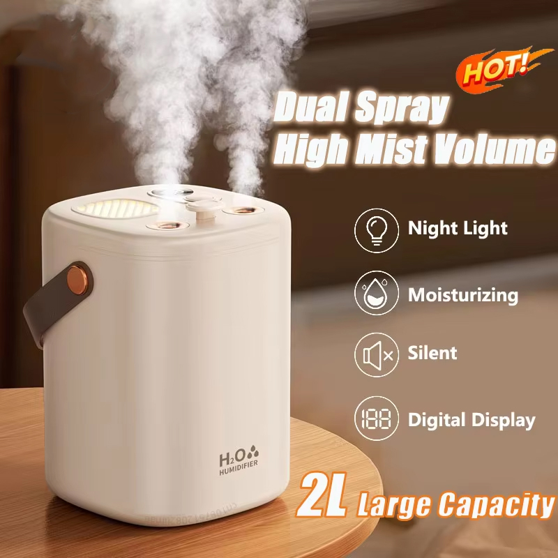 Baby Nursery Humidifier - 2L 超音波加湿器 赤ちゃん保育園用 妊娠中の寝室用 静か 大容量