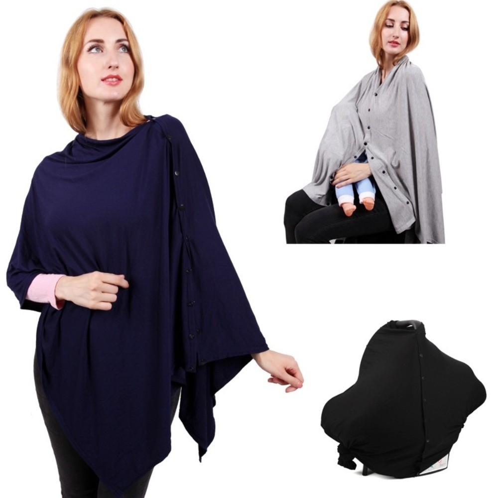 Nursing Cover Breastfeeding - 快適な授乳カバー ボタン付き露出防止授乳ブランケット ベビーカーブランケット 調節可能な授乳スカーフ
