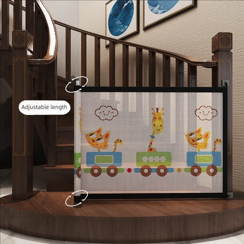 Baby Gate Extra Wide - ペット用の格納式安全柵,犬の門,犬の門,非常に広い,安全な出入り口,フェンス,階段,折りたたみ式メッシュ,断熱ネット,格納式