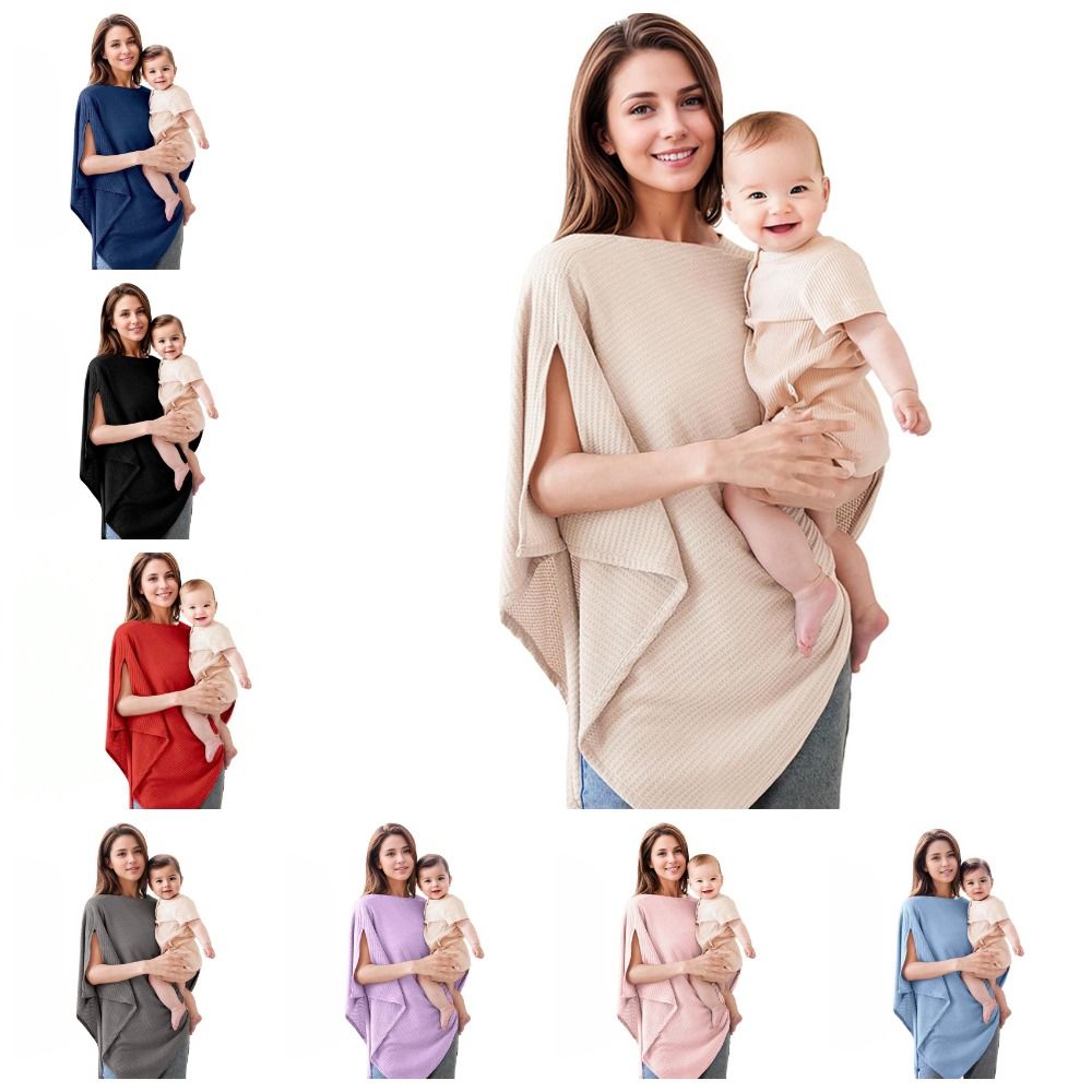 Nursing Cover Breastfeeding - 新しいソフト授乳カバー、通気性のあるワッフルニット授乳ポンチョ、防風性のある伸縮性のあるプライバシーポンチョ（搾乳用）