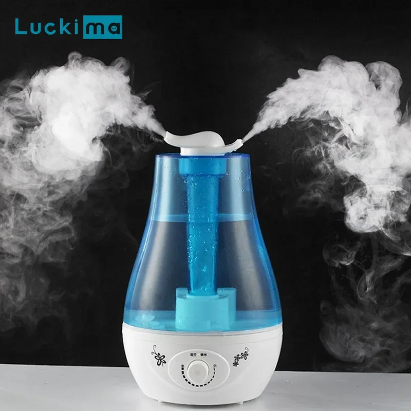 Baby Nursery Humidifier - 3000 ミリリットル超音波空気加湿器ダブル噴霧器ホームオフィスベビールームビッグミストボリュームフォグミストメーカーエッセンシャルオイルディフューザー