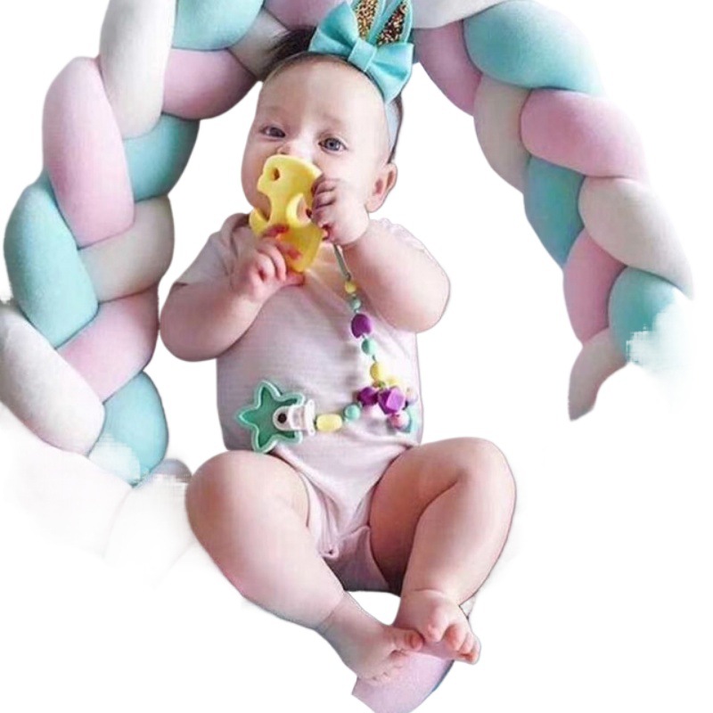 Baby Nursery Rhymes - 1.5 メートルベビーバンパーベッド編組ノット枕クッションバンパー幼児ベビーベッドプロテクターベビーベッドバンパールーム装飾ベビーベッド寝具セット