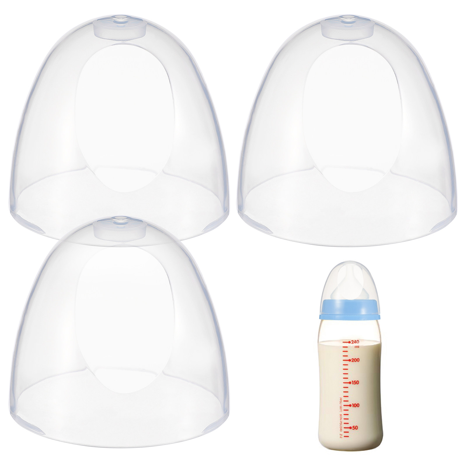 Nursing Cover Breastfeeding - 交換用プラスチック製哺乳瓶キャップ、漏れ防止ミルク哺乳瓶蓋、透明ドームカバー、再利用可能な哺乳瓶アクセサリー