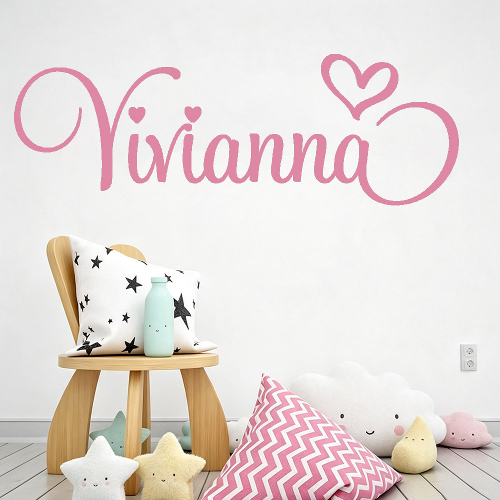 Baby Nursery Decor Boy - 子供部屋用ウォールステッカー パーソナライズされた子供の名前入りビニールデカール ハート型名前入り装飾ステッカー 男の子 女の子 赤ちゃん部屋用