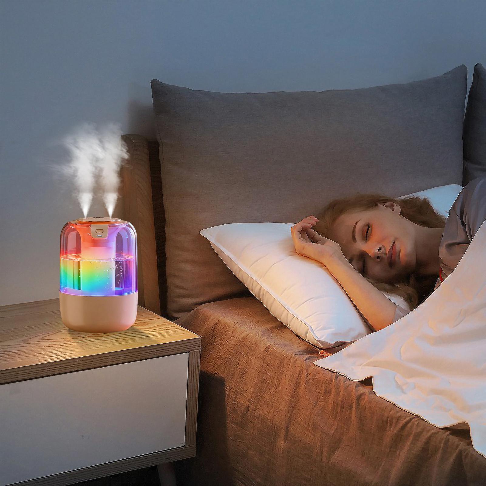 Baby Nursery Humidifier - 寝室用加湿器 ナイトライト付き 赤ちゃん用静かな加湿器 調整可能なミストレベル付き リビングルーム 大部屋