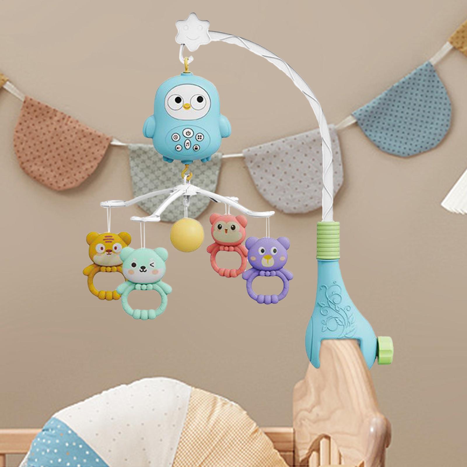 Baby Nursery Music - ベビーベッド用モバイル、ライト付きベビーベッド用ミュージカルモバイルおもちゃ、ポータブル幼児用バシネットガラガラ、ベッドベル、保育園用ベッドサイドプレイペン