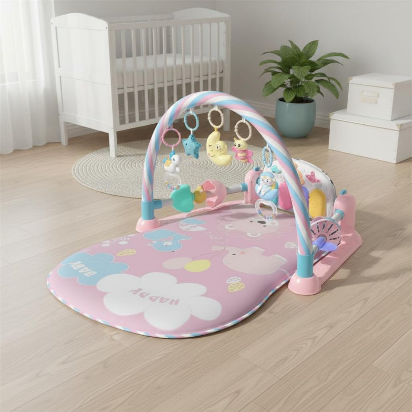 ベビーサークル ピアノ音楽機能付き ミュージカルベビーベッド - Baby Nursery Music のレビューと価格