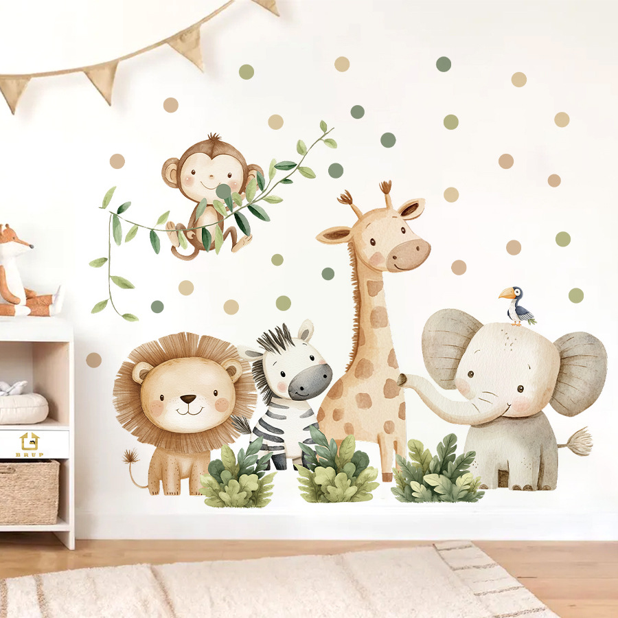 自由奔放に生きる森の動物ウォールステッカーキッズルーム用男の - Baby Nursery Decor Boy のレビューと価格