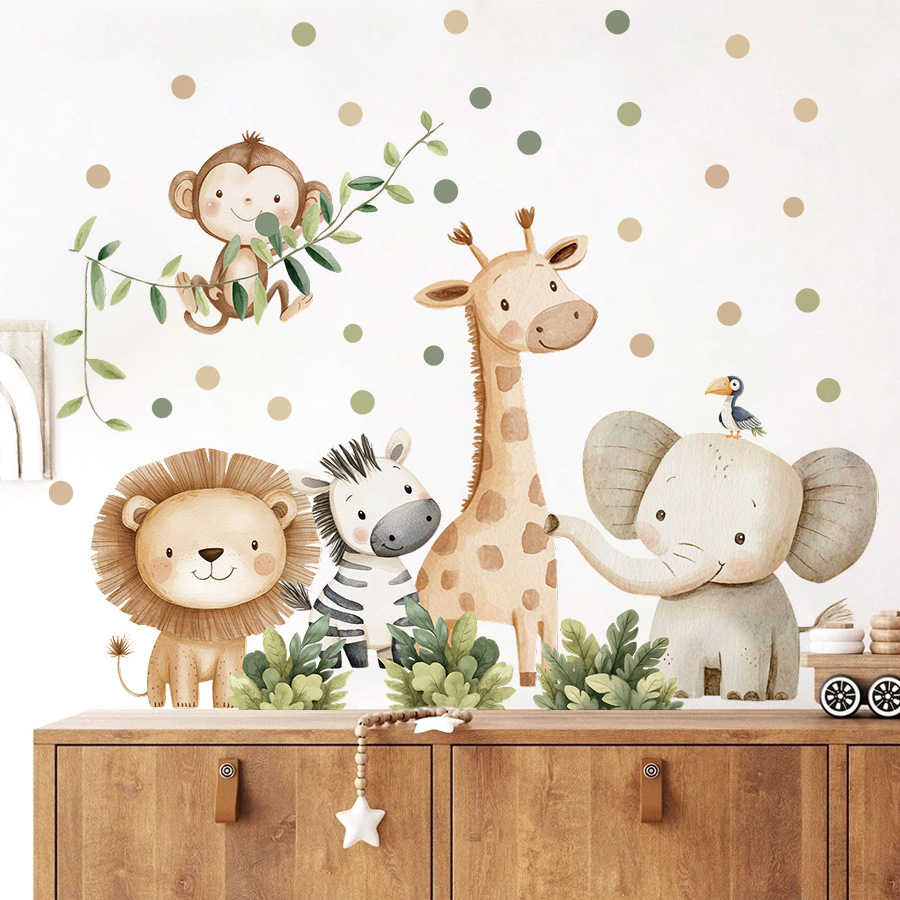 自由奔放に生きる森の動物ウォールステッカーキッズルーム用男の - Baby Nursery Decor Boy のレビューと価格