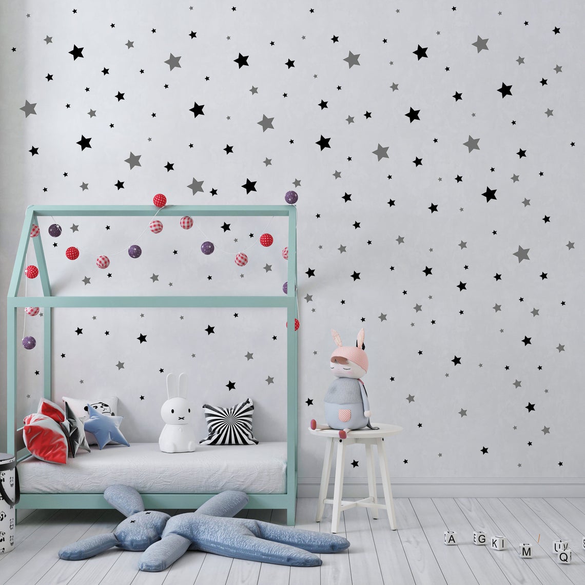 赤ちゃんの部屋のための幾何学的な漫画の壁のステッカー,子供部 - Baby Nursery Wall Decals のレビューと価格