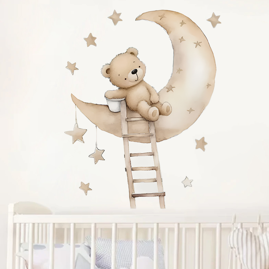 かわいいクマスタークラウドウォールステッカーキッズルームガー - Baby Nursery Decor Boy のレビューと価格