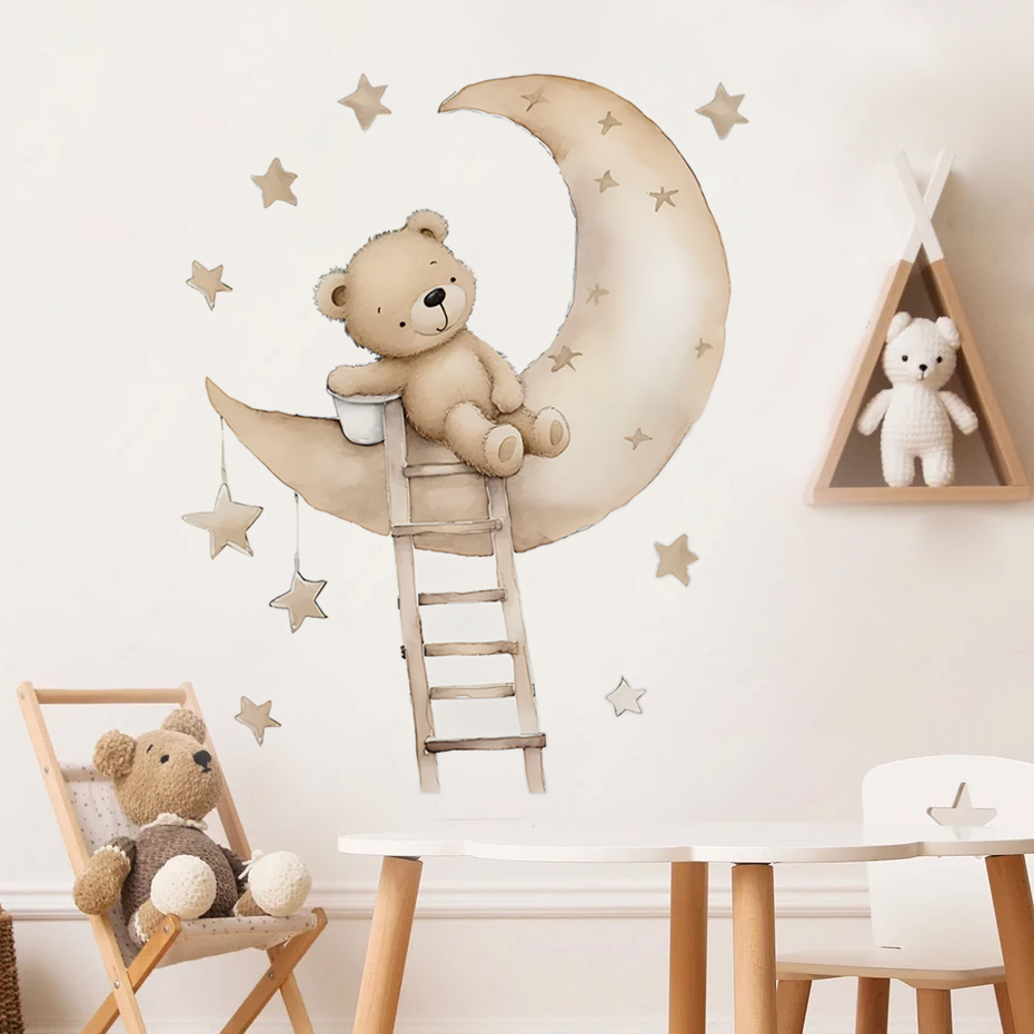かわいいクマスタークラウドウォールステッカーキッズルームガー - Baby Nursery Decor Boy のレビューと価格