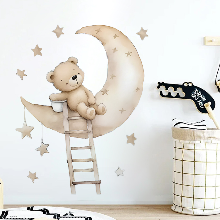 かわいいクマスタークラウドウォールステッカーキッズルームガー - Baby Nursery Decor Boy のレビューと価格