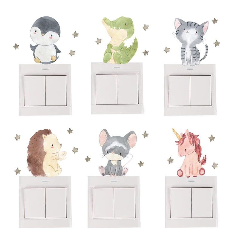 6 ピース/セット自由奔放に生きるカラーかわいい笑顔漫画動物 - Baby Nursery Furniture Sets のレビューと価格