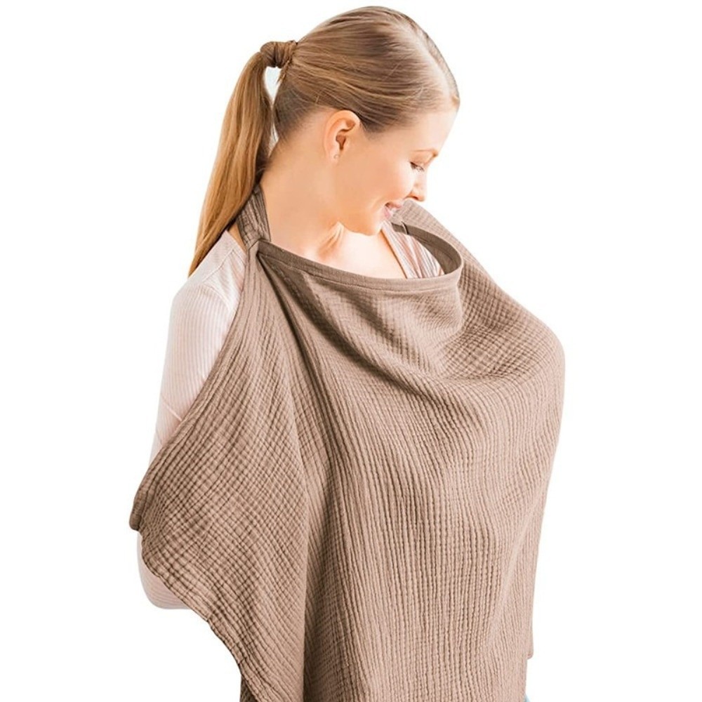 通気性のある授乳カバー コットンモスリン 軽量 授乳スカーフ - Nursing Cover Breastfeeding のレビューと価格