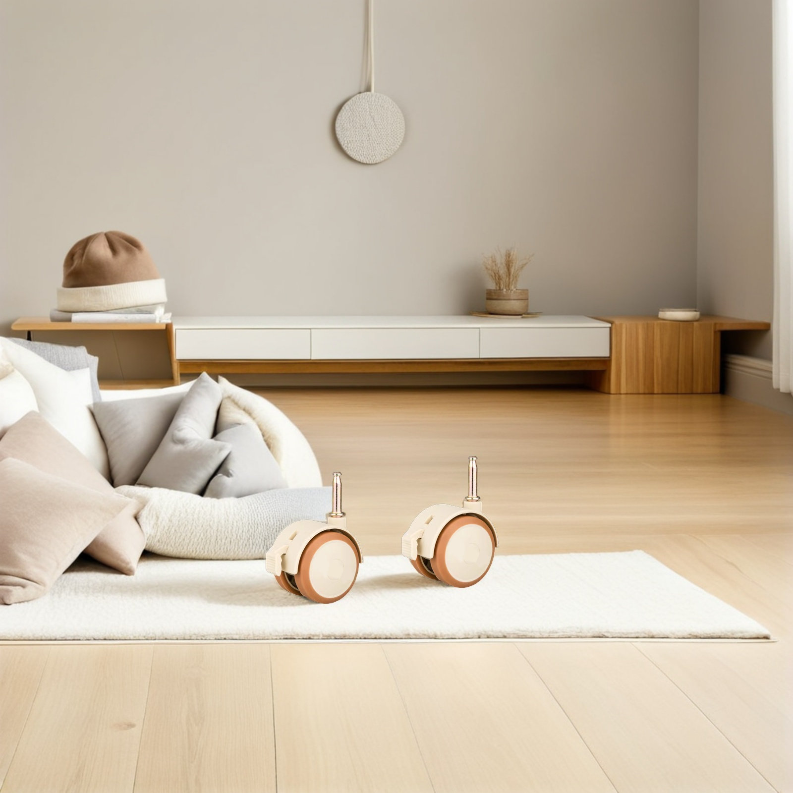 4個入りベビーベッド用ホイール、ゴム製サイレントスイベルキャ - Baby Nursery Furniture Sets のレビューと価格