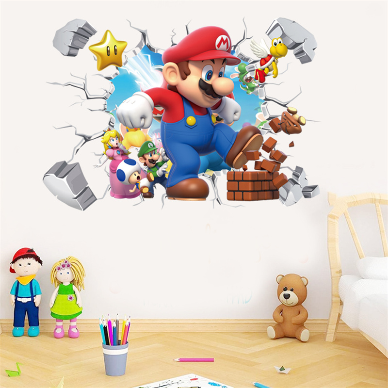3D漫画アニメゲームキャラクターのウォールステッカー、子供部 - Baby Nursery Wall Decals のレビューと価格