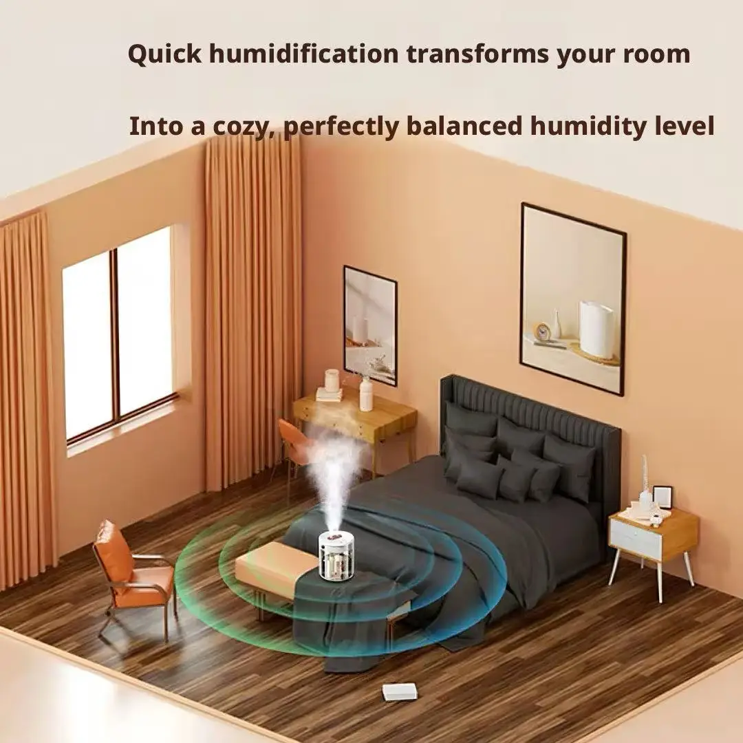 トリプルスプレー加湿器静かで大きなミスト量大容量寝室リビング - Baby Nursery Humidifier のレビューと価格
