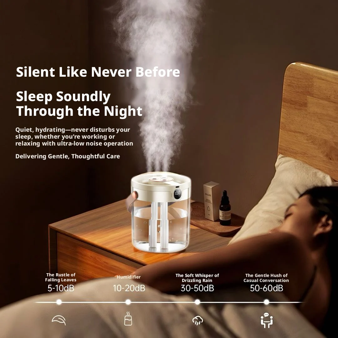 トリプルスプレー加湿器静かで大きなミスト量大容量寝室リビング - Baby Nursery Humidifier のレビューと価格