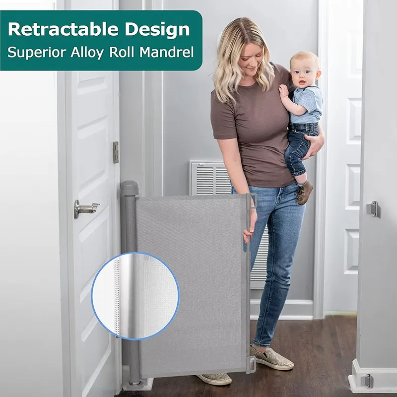 廊下用メッシュ安全犬用ゲート、伸縮式ベビー用エクストラワイド - Baby Gate Extra Wide のレビューと価格
