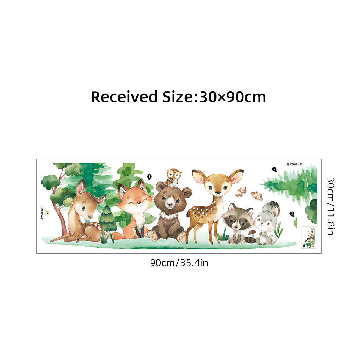 森の動物テーマ クマ 鹿 ウサギ 子供用ウォールステッカー  - Baby Nursery Forest Theme のレビューと価格