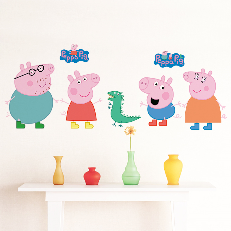 漫画ペッパピッグウォールステッカー子供部屋リビングルーム寝室 - Baby Nursery Wall Decals のレビューと価格