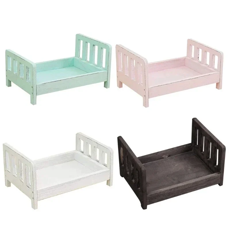 幼児ポーズ用ソファレトロ木製ベッド新生児写真撮影小道具取り外 - Baby Nursery Bed のレビューと価格