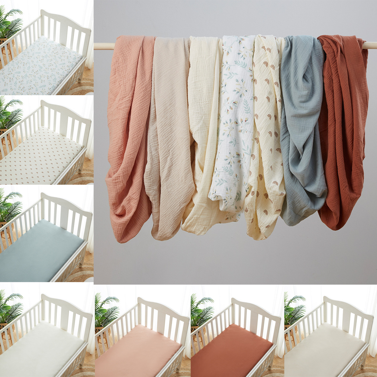 複数のサイズ新生児ベッドシーツベビーフィットベビーベッドシー - Baby Nursery Bed のレビューと価格
