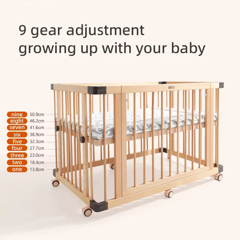 無垢のブナ材製ベビーベッド 多機能新生児用ベッド 安全な木製 - Baby Nursery Furniture Sets のレビューと価格