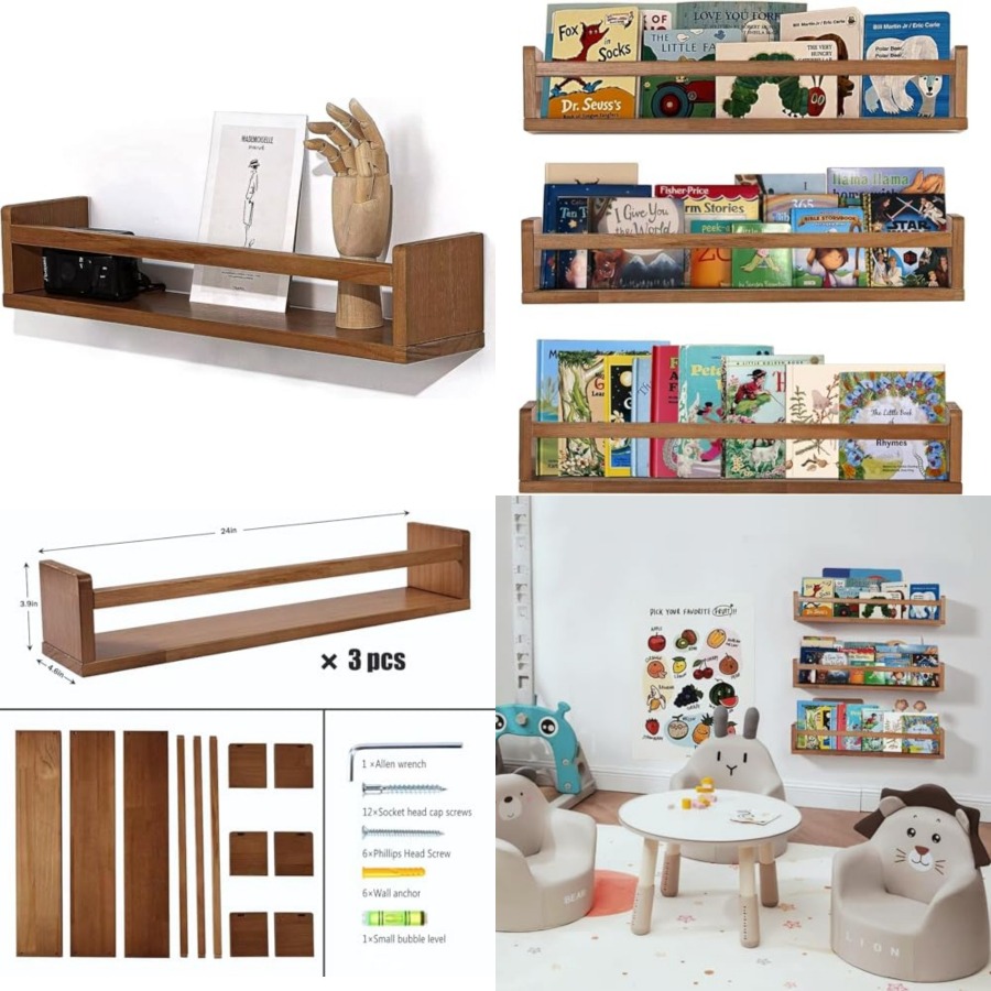 保育園用棚 フローティングブックシェルフオーガナイザー 赤ち - Baby Nursery Floating Shelves のレビューと価格