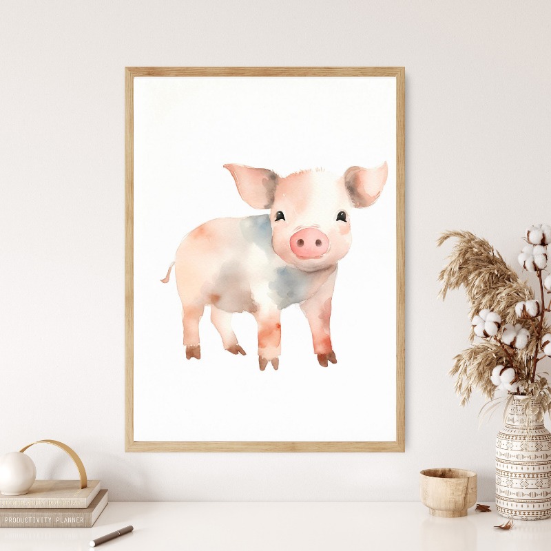 水彩ファーム-動物の写真,壁の芸術,赤ちゃんの馬のプリント - Baby Nursery Animal Pictures のレビューと価格