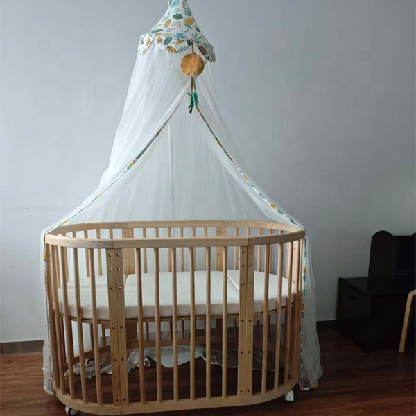 3in1オーバル型木製ベビーベッド（ロック付きキャスター付き - Baby Nursery Furniture Sets のレビューと価格