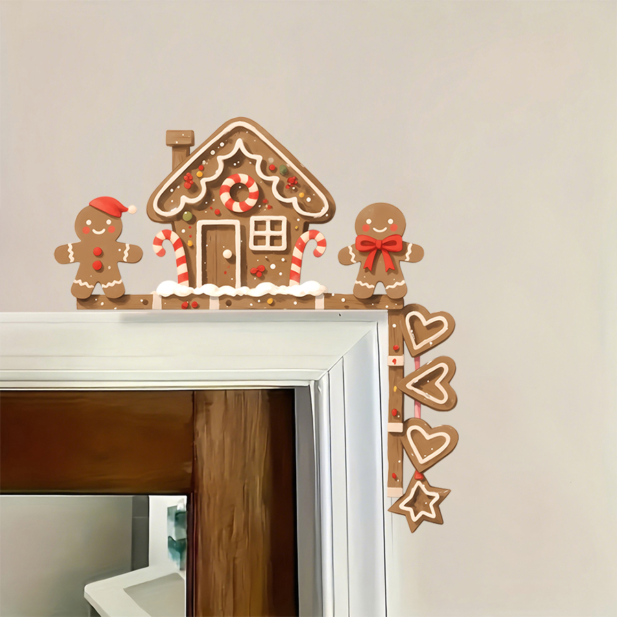 ジンジャーブレッドハウス & 男クリスマスウォールステッカー - Baby Nursery Wall Decals のレビューと価格