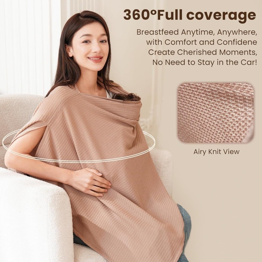 新しいソフト授乳カバー、通気性のあるワッフルニット授乳ポンチ - Nursing Cover Breastfeeding のレビューと価格