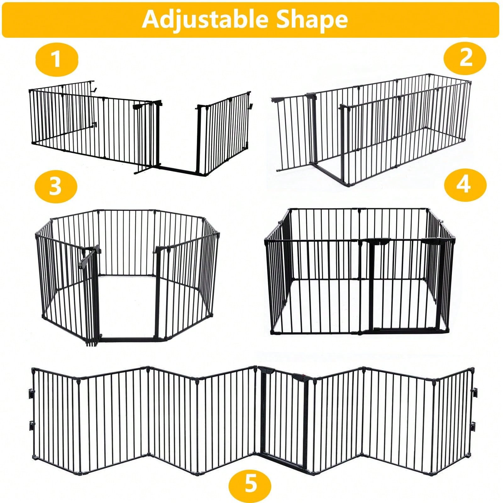 特大幅ブラックベビーゲート（ドア付き）、金属製ロングベビーフ - Baby Gate Extra Wide のレビューと価格