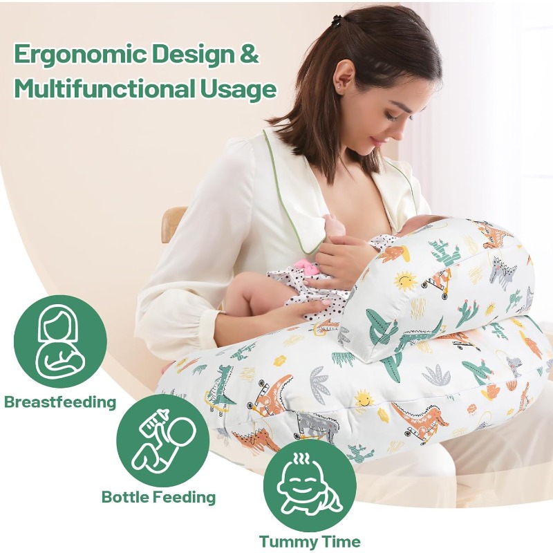アニマルプリントカバー付き授乳枕 - 取り外し可能で洗える、 - Nursing Cover Breastfeeding のレビューと価格