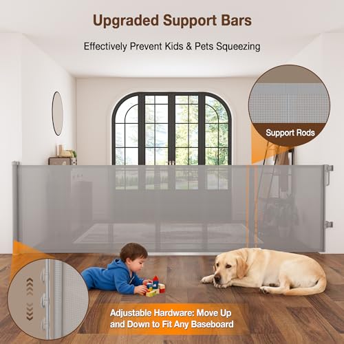 強化型120インチ超広幅伸縮式階段用ベビーゲート、ペット用メ - Baby Gate Extra Wide のレビューと価格