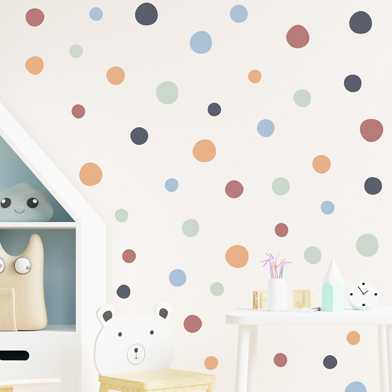 60 ピース/セット水玉不規則なサークルパターンの壁のステッ - Baby Nursery Furniture Sets のレビューと価格