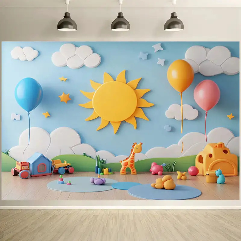 大きな漫画風キッズナーサリールーム用ウォールデカール壁画、サ - Baby Nursery Decor Boy のレビューと価格