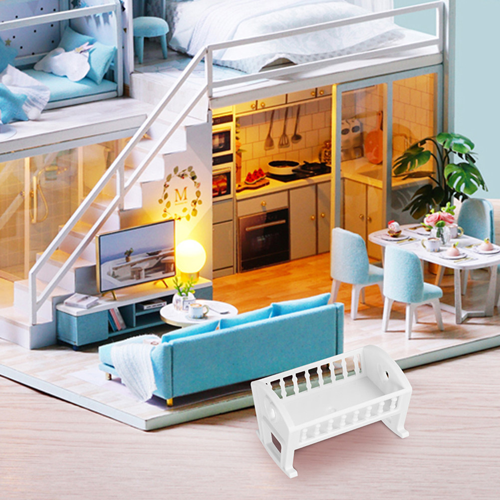 2個セット ミニチュアベビーベッド ドールハウス用家具セット - Baby Nursery Furniture Sets のレビューと価格