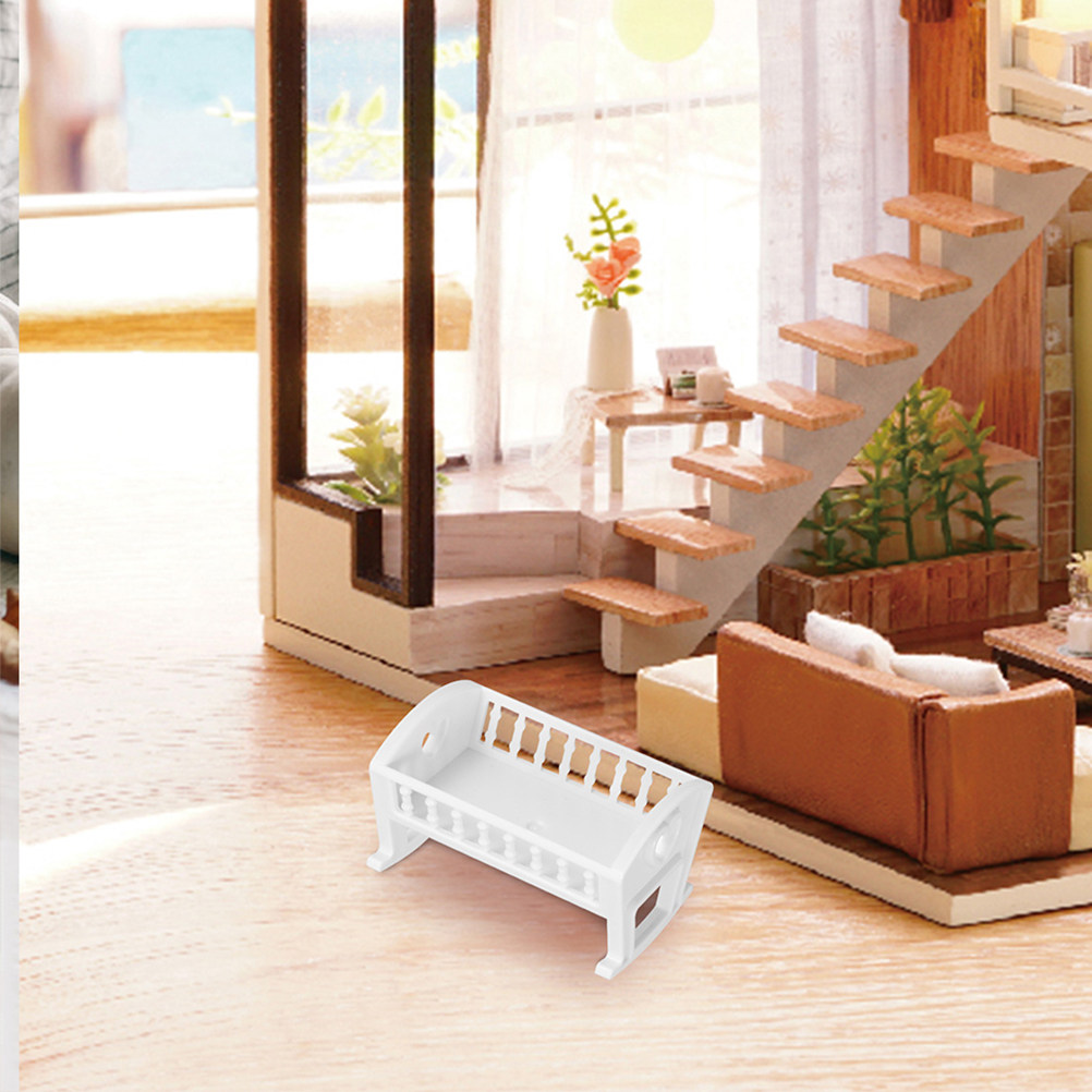 2個セット ミニチュアベビーベッド ドールハウス用家具セット - Baby Nursery Furniture Sets のレビューと価格