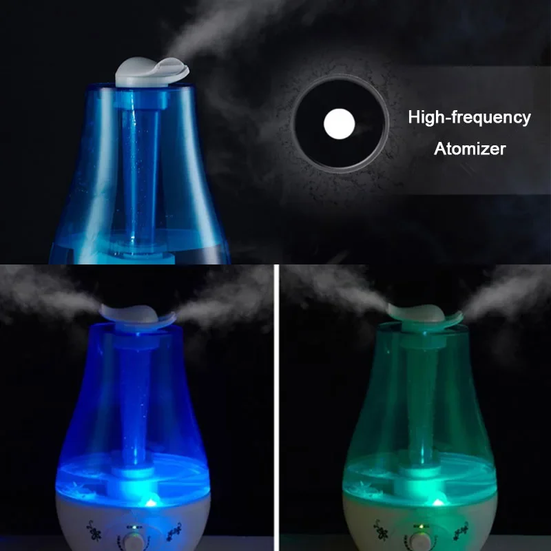 3000 ミリリットル超音波空気加湿器ダブル噴霧器ホームオフ - Baby Nursery Humidifier のレビューと価格