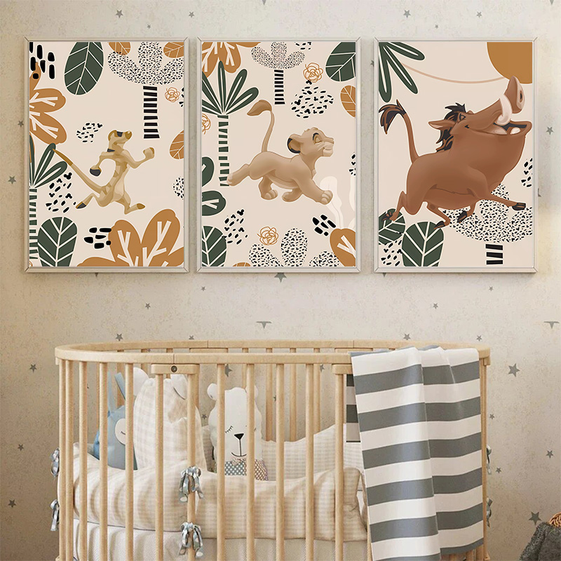 子供のライオンキング自由奔放に生きるポスターとプリント、動物 - Baby Nursery Animal Pictures のレビューと価格