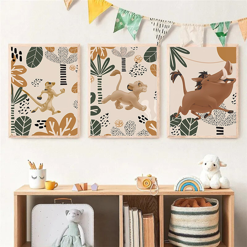 子供のライオンキング自由奔放に生きるポスターとプリント、動物 - Baby Nursery Animal Pictures のレビューと価格
