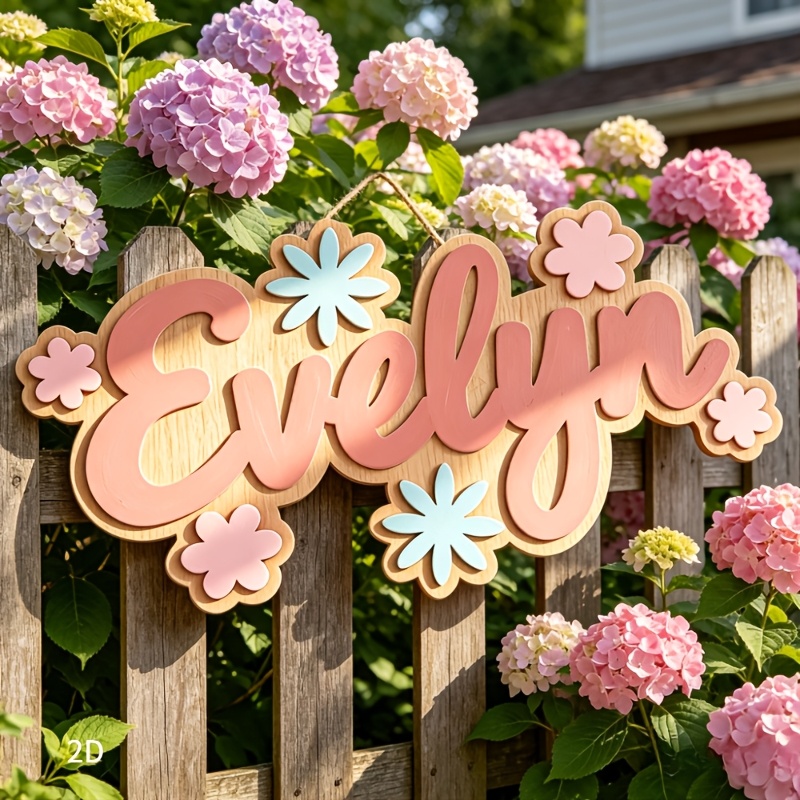 パーソナライズされた花柄の名前入りルームサイン、カスタマイズ - Baby Nursery Name Sign のレビューと価格