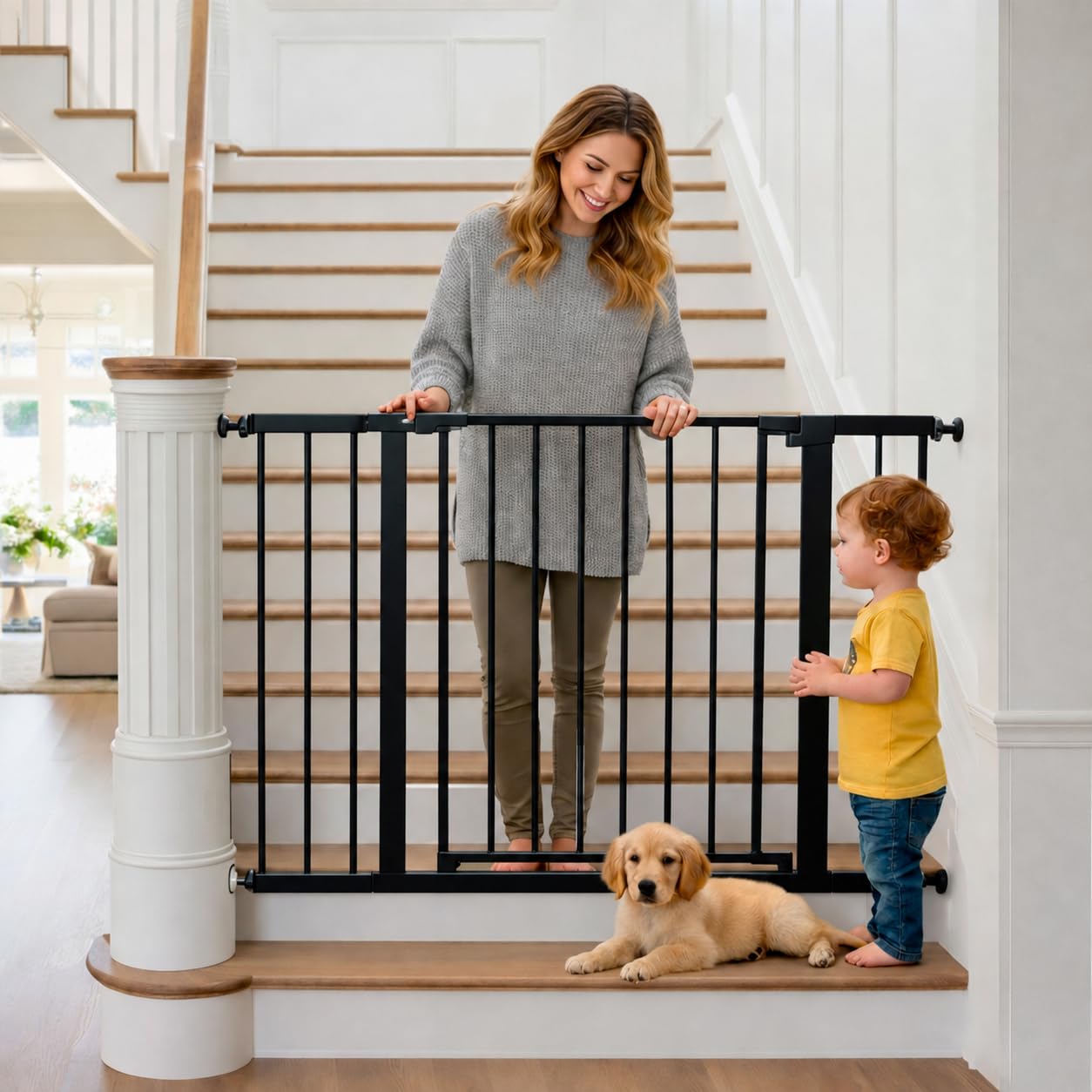 階段用圧力式ベビーゲート、幅29～48.8インチ調整可能、自 - Baby Gate Extra Wide のレビューと価格